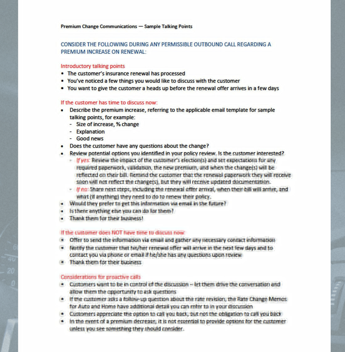 Proactive Renewal Call Talking Points