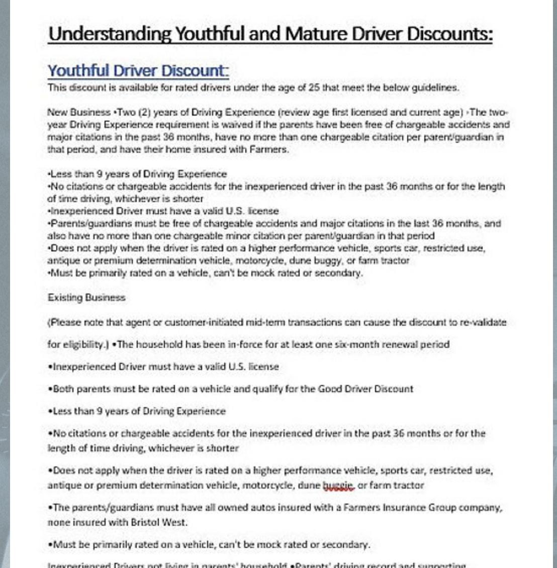 nderstanding Youthful & Mature Driver