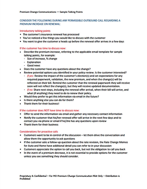 Proactive Renewal Call Talking Points