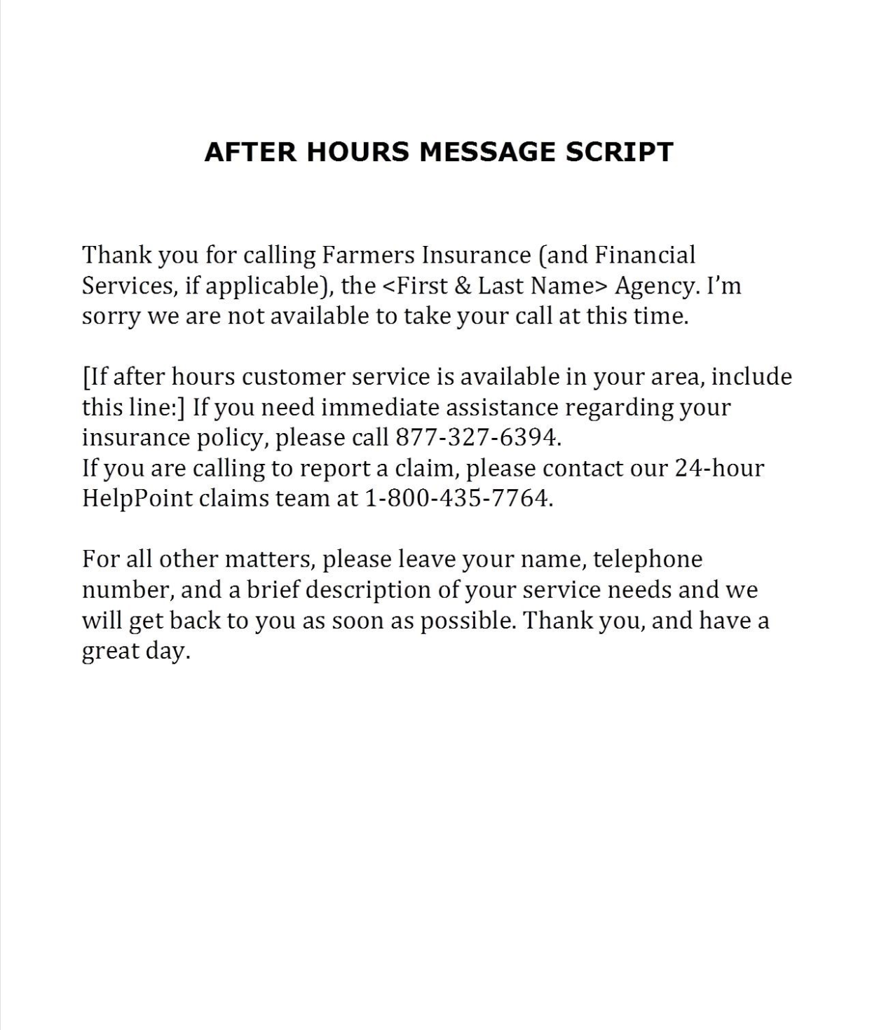 After Hours - Voicemail